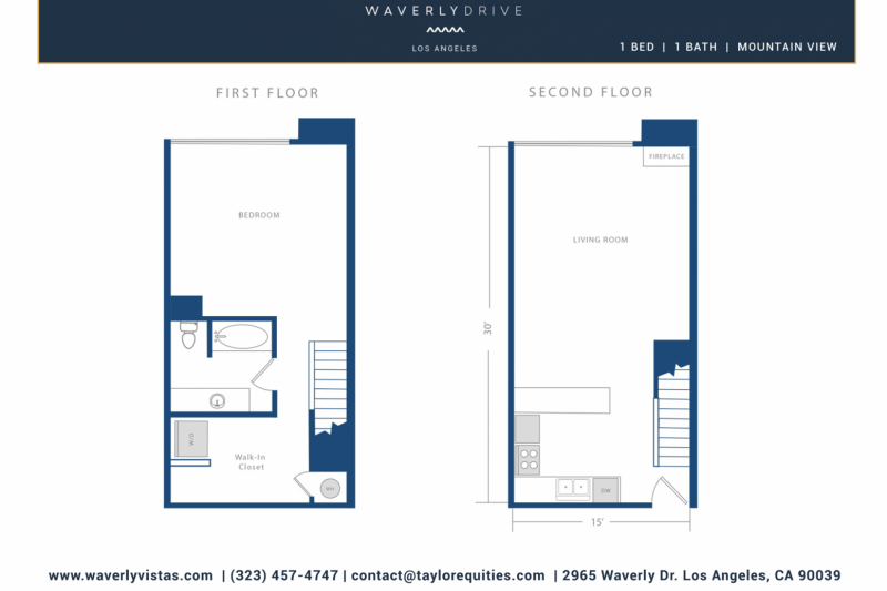 1 Bedroom 1 Bath Floorplan Mountainview