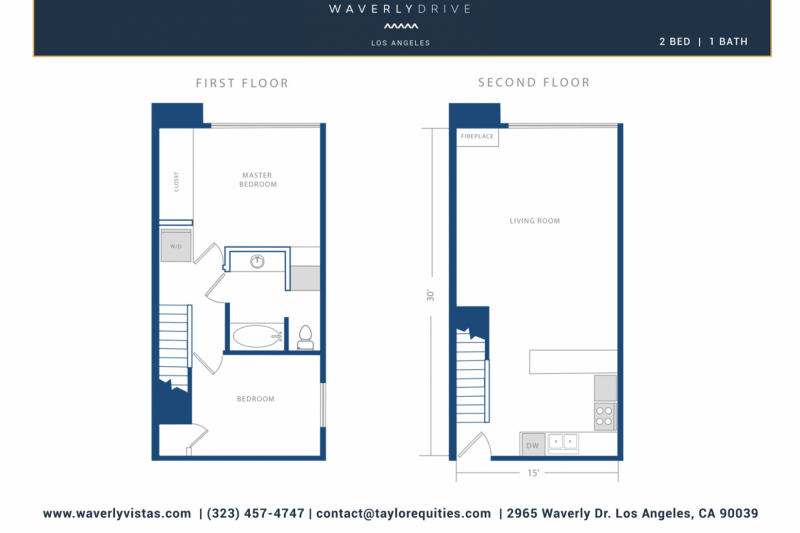 2 Bedroom 1 Bath Floorplan